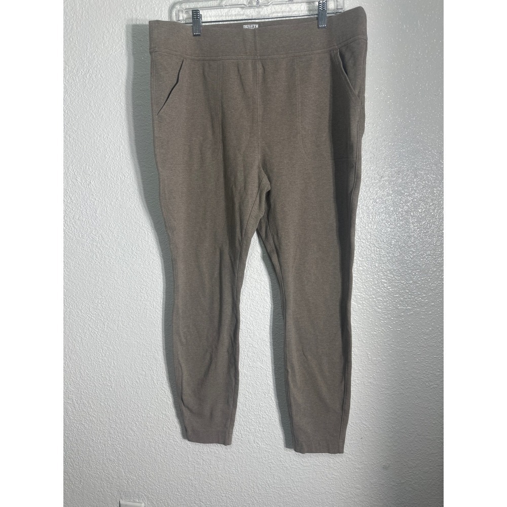 Duluth Trading Co Womens XL Regular Khaki Cotton Spandex Lounge Pants Comfort